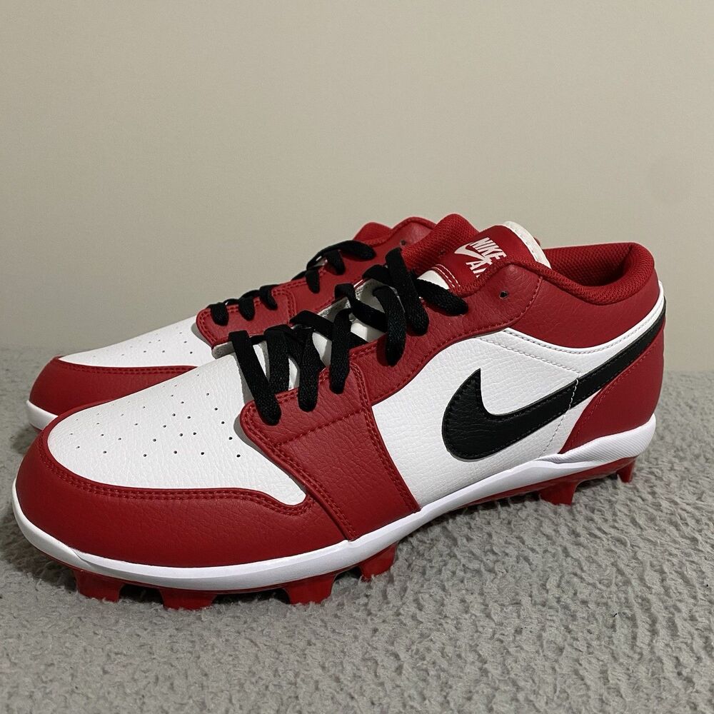 Nike Air Jordan 1 Retro MCS Low Chicago Baseball Cleats Mens 12.5 Red CJ8524-611